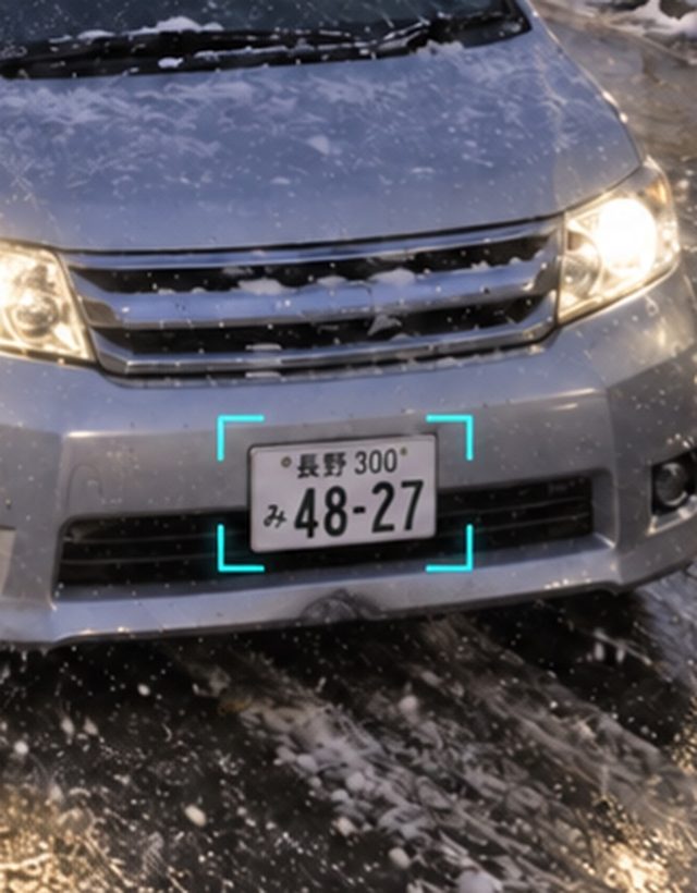 車のナンバーをAIが読み取る画像